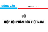 Công văn gửi Hiệp Hội Phân Bón Việt Nam